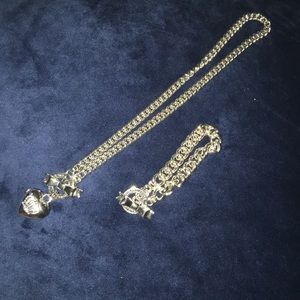 Juicy Couture silver charm necklace and bracelet